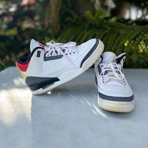 Nike Air Jordan 3 Retro SE Fire Red Denim Basketball Shoes Mens Size: 9